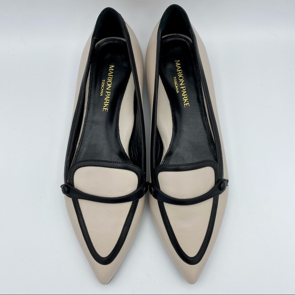 💗Marion Parke Natalie Leather Pointed Toe Flat Loafer - Picture 4 of 10